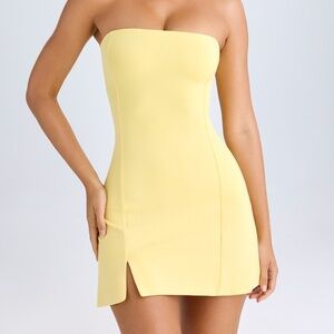 Oh Polly Modal Bandeau Mini Dress in Lemon Sherbet Size XSXS